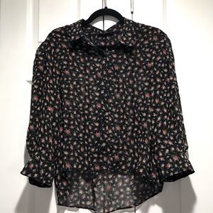 Zara TRF Floral Button up Blouse